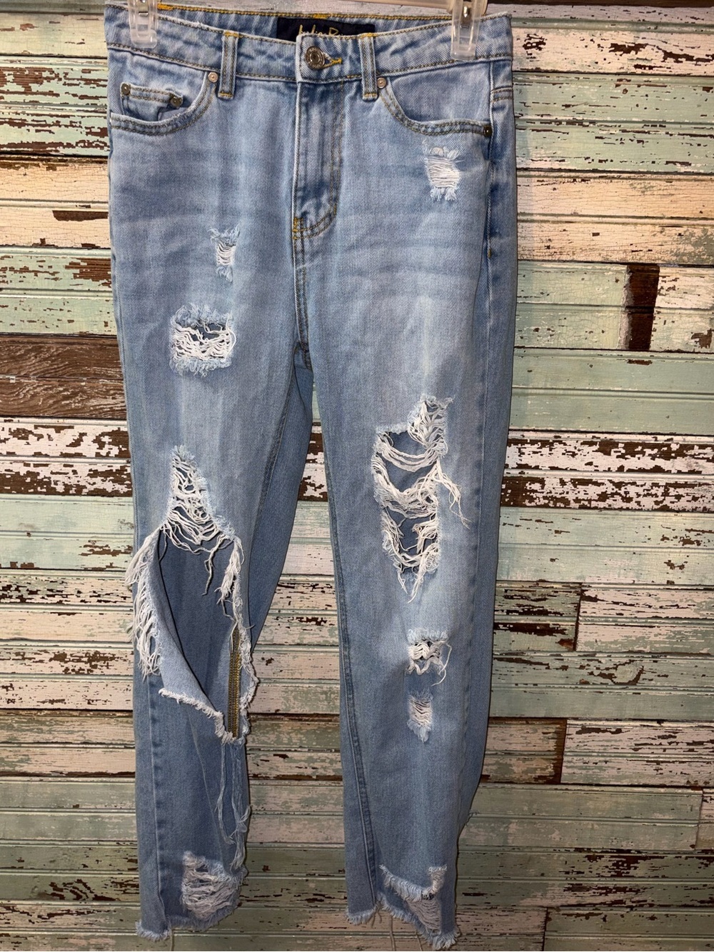Indigo Rein Light Blue Ripped Boyfriend Jeans